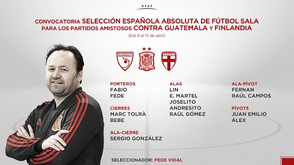  Fede Vidal da la lista de los 14 jugadores con los que viajará a Murcia y Finlandia