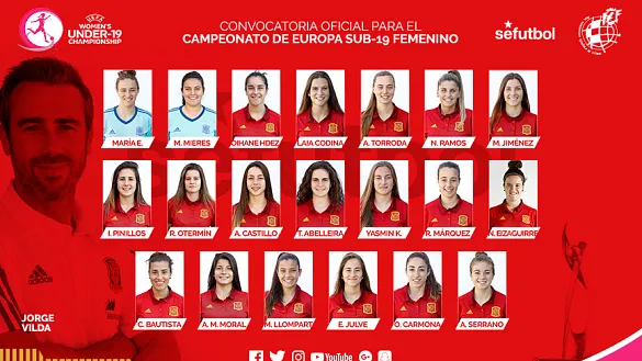Esta es la convocatoria de la Selección para la Fase Final del Campeonato de Europa Sub-19 Femenino