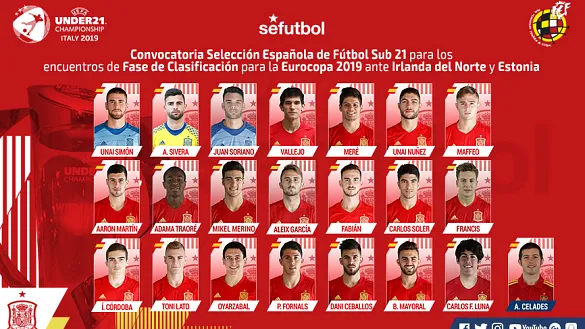 Lista de convocados para los choques clasificatorios frente a Irlanda del Norte y Estonia