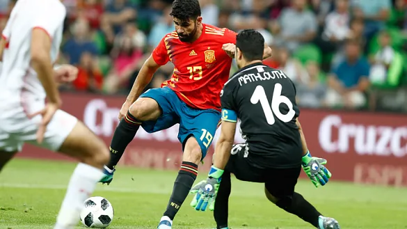 Momento del partido entre España y Túnez disputado en Krasnodar