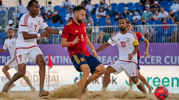 Momento del partido entre España y Emiratos Árabes Unidos disputado en Dubái