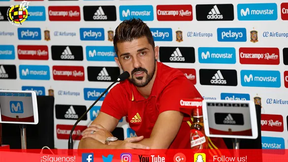 David Villa en rueda de prensa