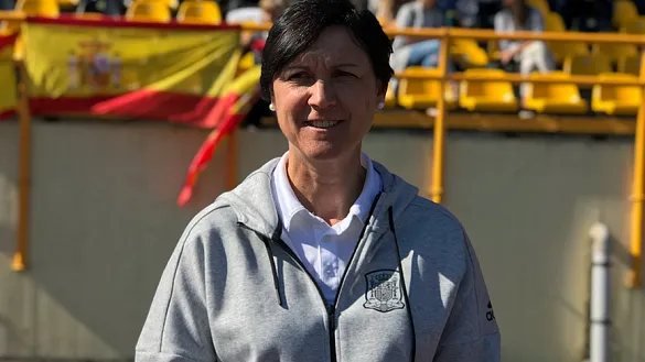 Toña Is durante el partido entre Italia y España