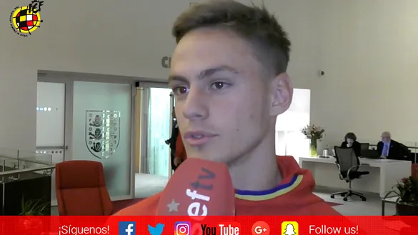 Los internacionales Sub-19 Dani Gómez y Jordi Mboula analizan el partido ante Bielorrusia