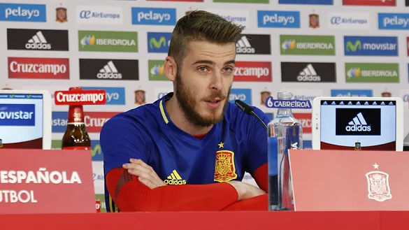 David de Gea durante la rueda de prensa 