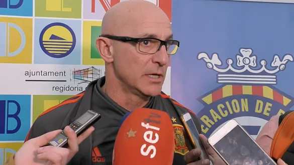 Luis de la Fuente atiende a los medios de comunicación