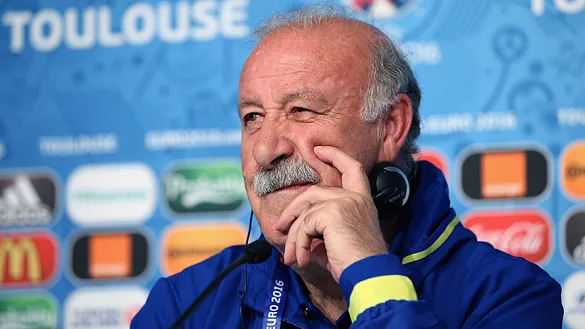 Del Bosque atiende a los medios en la rueda de prensa oficial de UEFA