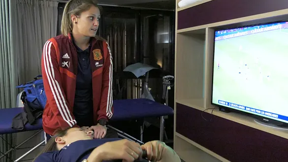 Las jugadoras de la Selección ven el Suecia-Estados Unidos