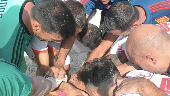 Grito de guerra antes del partido
