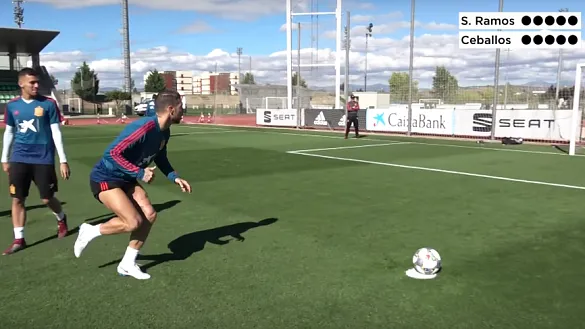 Sergio Ramos y Dani Ceballos se retan en una tanda de penaltis