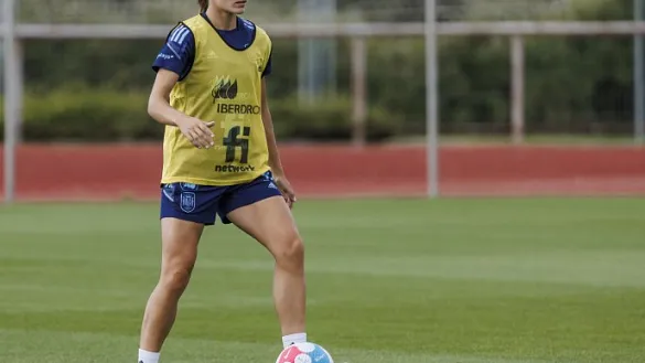 Ainhoa, en un entrenamiento con la Selección