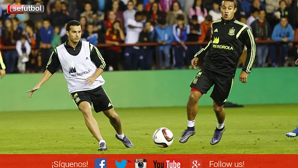 Pedro y Thiago durante un momento del entrenamiento 