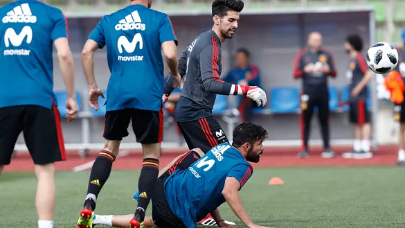 La selección española de fútbol se ejercita durante la mañana del jueves en la Ciudad del Fútbol