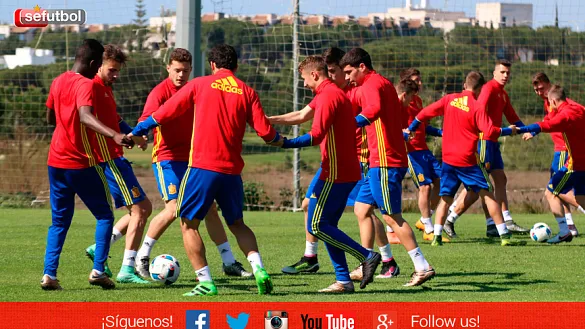 Entrenamiento español antes de jugar ante Georgia