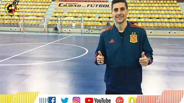 el capitán de la selección española de fútbol sala, Carlos Ortiz, en Las Rozas