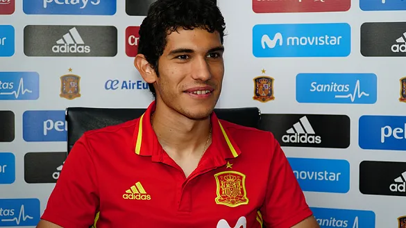 Jesús Vallejo durante la entrevista con SEFUTBOL en Gdansk