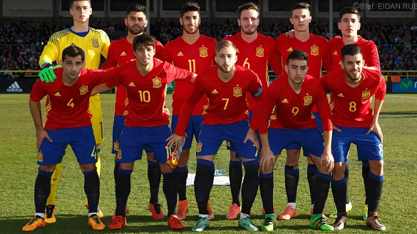 La Selección Española Sub-21 posa antes del encuentro ante Croacia disputado en Burgos
