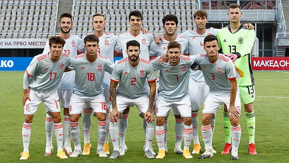 La Selección española Sub-21 posa antes de su encuentro frente a Macedonia del Norte