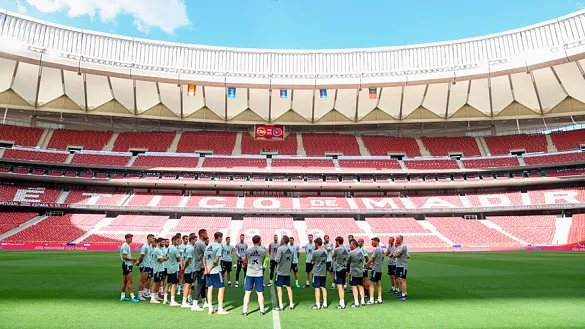 La Selección española se entrena el el estadio Wanda Metropolitano de Madrid