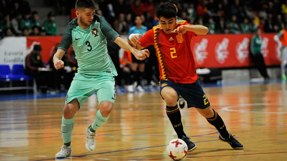 Momento del partido entre España y Portugal disputado en Úbeda