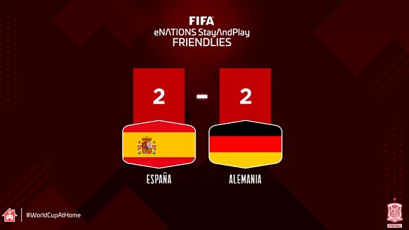 Empate en el amistoso de eFootball entre España y Alemania