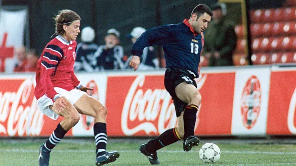 José Francisco Molina en el Noruega - España del 96