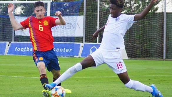 Momento del partido entre España e Inglaterra jugado en San Pedro del Pinatar