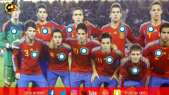 FOTO INTERACTIVA | 8 de los jugadores que aparecen en el once titular han debutado con la Selección Española