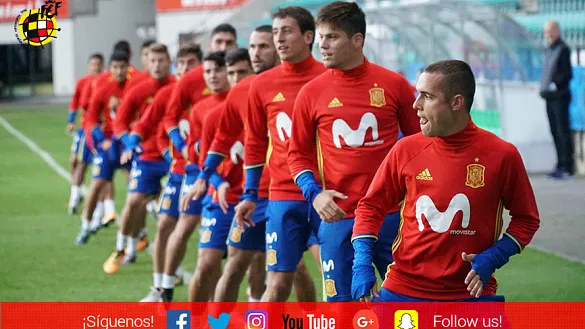 Los jugadores de la Selección española Sub-21 entrenan en Tallin
