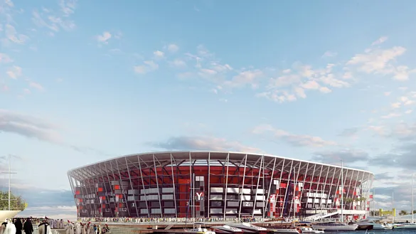 Vista del estadio Ras Abu Aboud de Doha