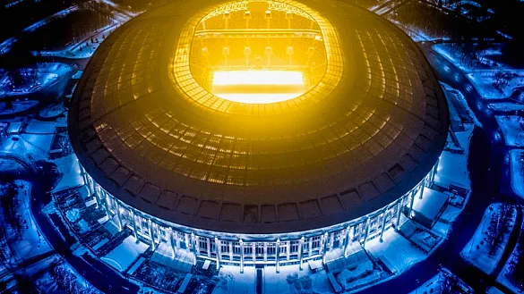 Vista aérea del Luzhnikí de Moscú, donde se disputará el encuentro inaugural de la Copa del Mundo