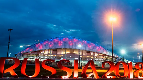 Vista panorámica del estadio Fisht en Sochi (Rusia)