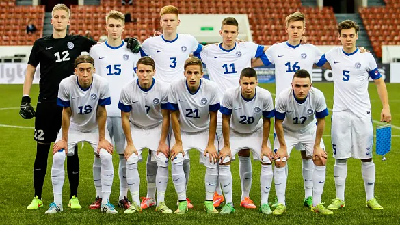 La selección Sub-21 de Estonia en un encuentro reciente