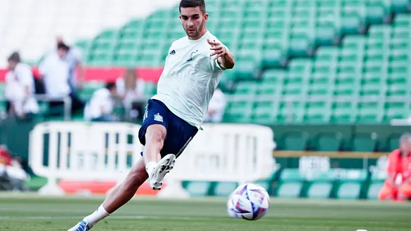 Ferran Torres durante un entrenamiento