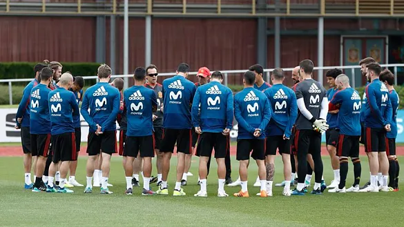 La selección entrenando en la Ciudad del Fútbol de Las Rozas
