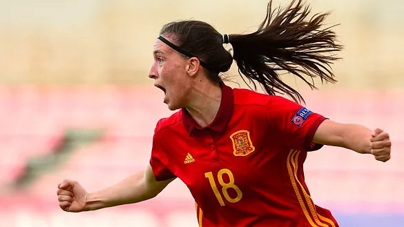 Eva celebra un gol en el pasado Campeonato de Europa