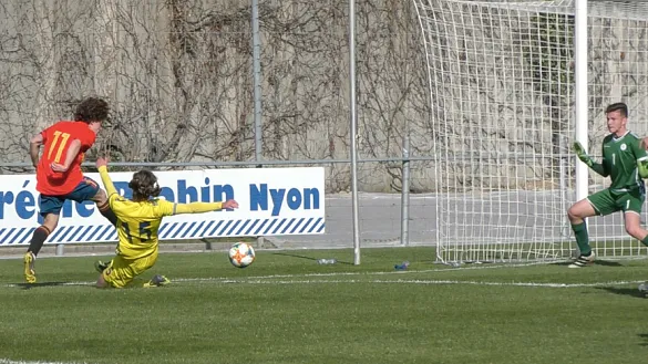 Momento del partido de España