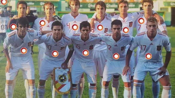 Foto interactiva del once de la Sub-19 en la final del Campeonato de Europa de Rumanía