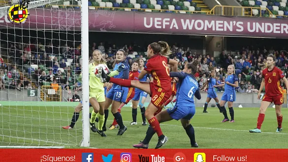 Momento del partido entre Francia y España disputado en Belfast