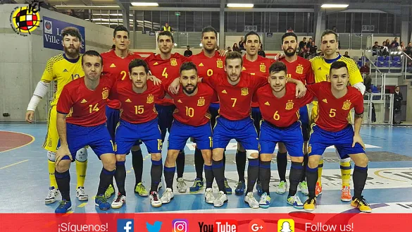 La Selección Española de Fútbol Sala posa antes de un partido reciente