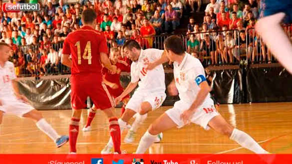 Selección española de fútbol sala durante un encuentro