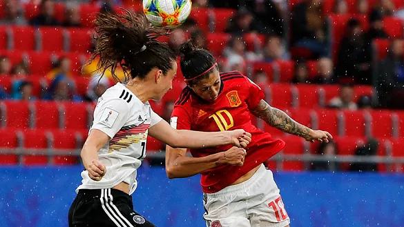 Momento del partido entre Alemania y España jugado en Valenciennes