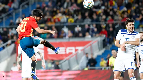 Momento del partido entre España y Bosnia-Herzegovina jugado en Las Palmas