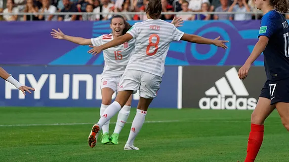 Momento del partido entre Francia y España jugado en Vannes