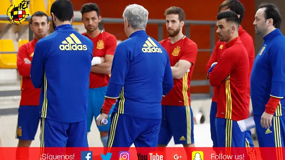 Momento del entrenamiento de la Selección Española de Fútbol Sala en la Ciudad del Fútbol