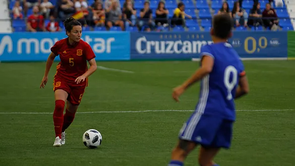 Momento del partido entre España e Israel jugado en Murcia