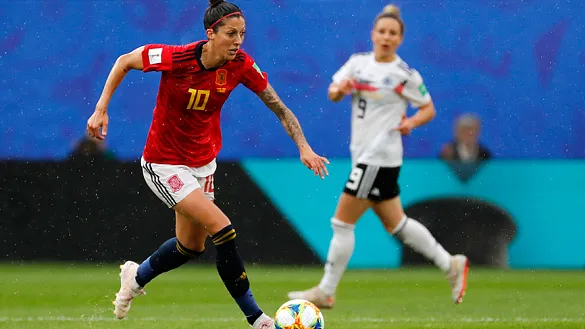 Jennifer Hermoso durante el encuentro contra Alemania