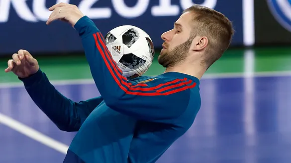 Francisco Javier Solano durante el entrenamiento en Liubliana