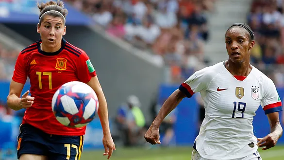 Momento del partido entre España y Estados Unidos jugado en Reims