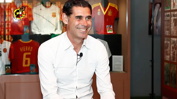 Fernando Hierro durante la entrevista concedida tras su nombramiento como nuevo director deportivo de la RFEF